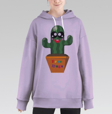 Бесплатные обнимашки, Hoodie Long Oversize Fiolet