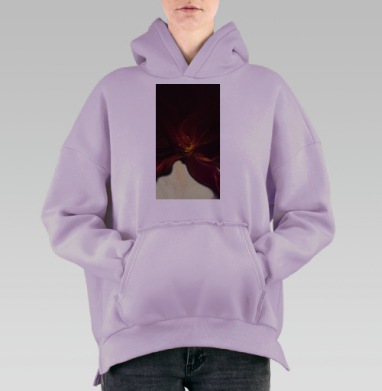 Бордовый Свет Энергия Взрыв, Hoodie Oversize Fiolet, утепленная