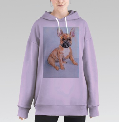 Бульдог-француз, Hoodie Long Oversize Fiolet