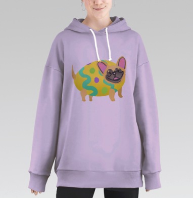 Бульдог французский, Hoodie Long Oversize Fiolet