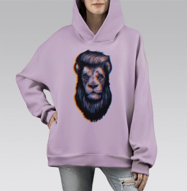 Царская стрижка, Hoodie Mono Fiolet, оверсайз, утепленная