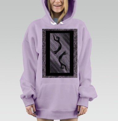 Черно белые коты гармония баланса, Hoodie Mjhigh Dig Mel, Fiolet, утепленная