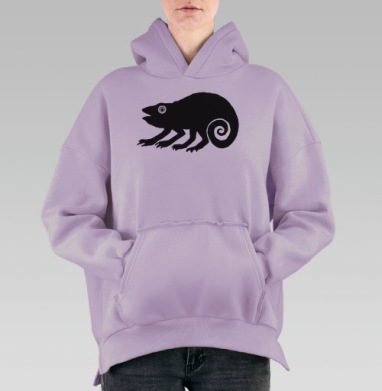 Чёрный ящер, Hoodie Oversize Fiolet, утепленная