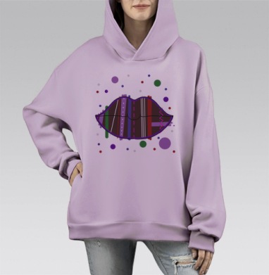 Чпау, Hoodie Mono Fiolet, оверсайз, утепленная
