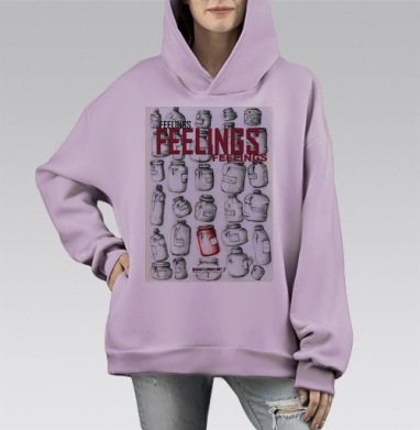 Чувствуй, Hoodie Mono Fiolet, оверсайз, утепленная