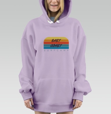 Цветные полосы восточное побережье и серфинг активный стиль жизни, Hoodie Mjhigh Dig Mel, Fiolet, утепленная