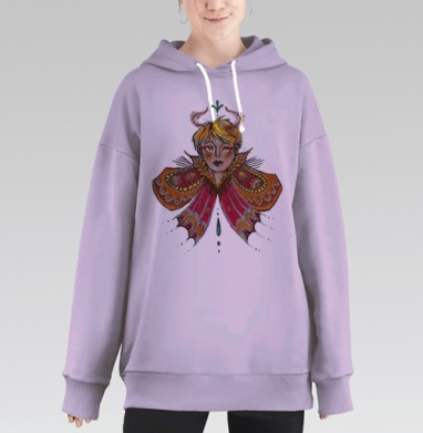 Цветочная нимфа, Hoodie Long Oversize Fiolet