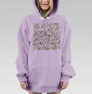 Цветущие Ветки Яблони Свежая Весенняя Красота, Hoodie Mjhigh Dig Mel, Fiolet, утепленная