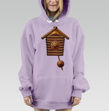 Деревянные настенные часы с маятником из бревен, Hoodie Mjhigh Dig Mel, Fiolet, утепленная