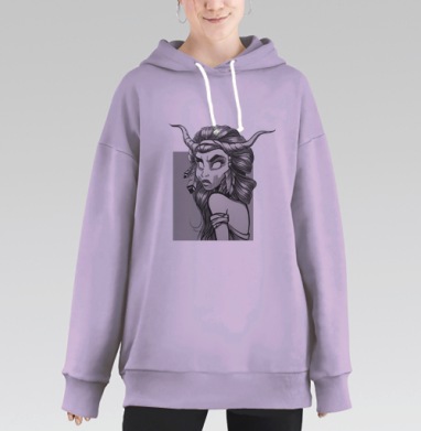 Девушка_индианка, Hoodie Long Oversize Fiolet