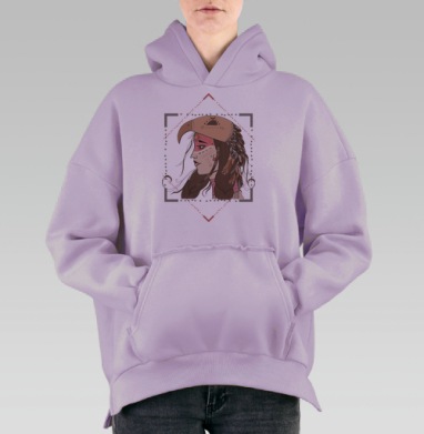 Девушка из племени, Hoodie Oversize Fiolet, утепленная