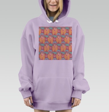 Девушка лыжница в шапке и очках на фоне гор, Hoodie Mjhigh Dig Mel, Fiolet, утепленная