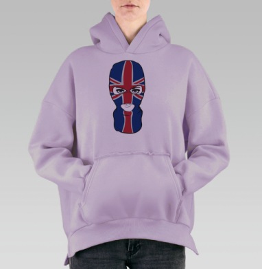 Девушка в балаклаве, Hoodie Oversize Fiolet, утепленная