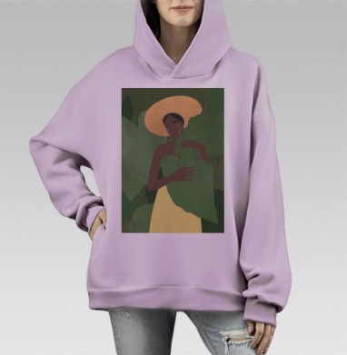 Джозефина, Hoodie Mono Fiolet, оверсайз, утепленная