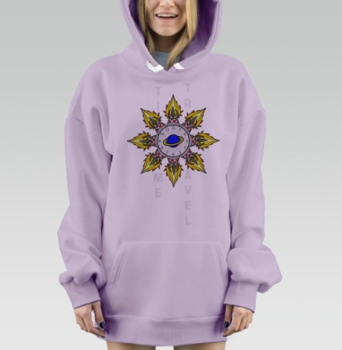 Динамичное время космоса ракеты впереди, Hoodie Mjhigh Dig Mel, Fiolet, утепленная