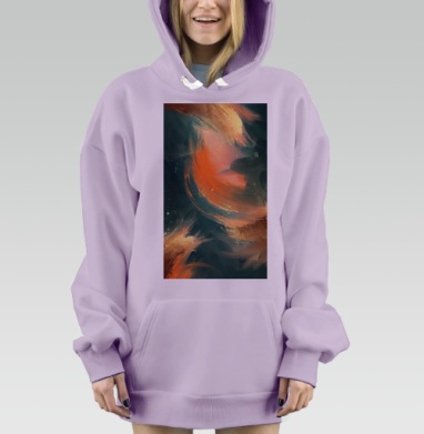Динамичные энергетичные абстрактные мазки вихрь вдохновения, Hoodie Mjhigh Dig Mel, Fiolet, утепленная