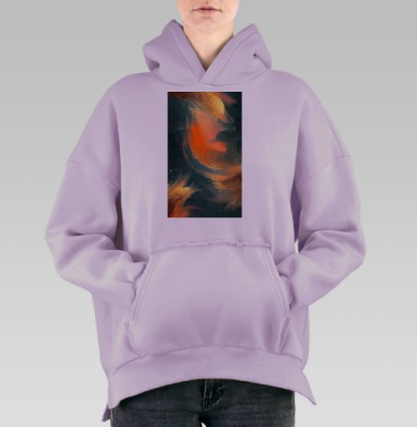 Динамичные энергетичные абстрактные мазки вихрь вдохновения, Hoodie Oversize Fiolet, утепленная