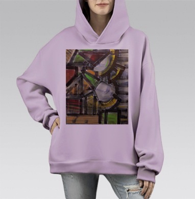 ДИНСТ, Hoodie Mono Fiolet, оверсайз, утепленная