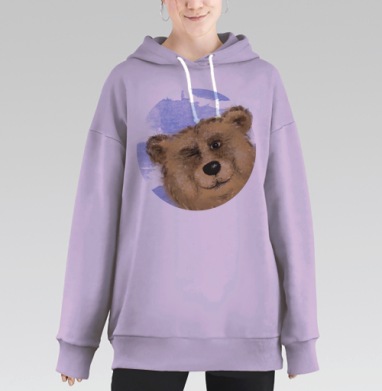 Дружище Медвежонок, Hoodie Long Oversize Fiolet