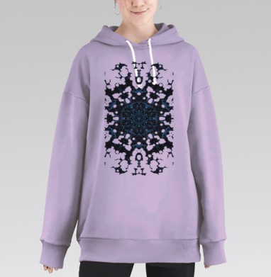 Дымные узоры, Hoodie Long Oversize Fiolet