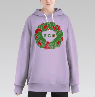 ECOLOGO / ЭКОЛОГО, Hoodie Long Oversize Fiolet