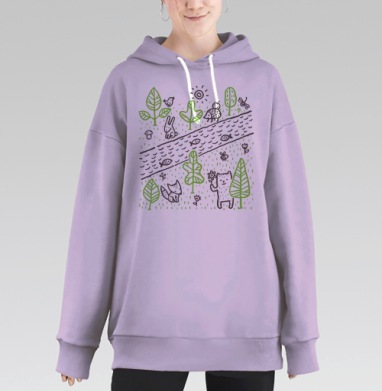 Эколес, Hoodie Long Oversize Fiolet