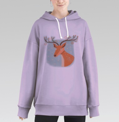 Еловый олень, Hoodie Long Oversize Fiolet