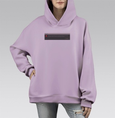 Error / Ошибка, Hoodie Mono Fiolet, оверсайз, утепленная