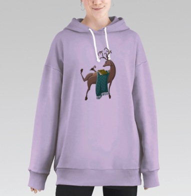 Февральский олень, Hoodie Long Oversize Fiolet