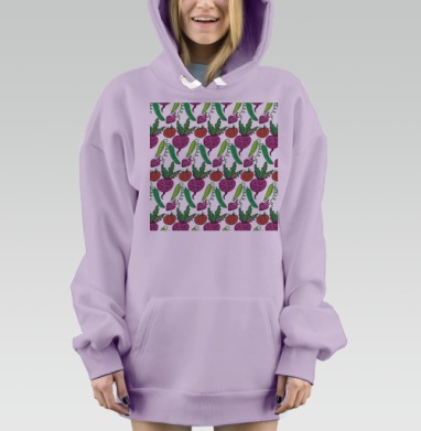 Фиолетовая свекла и сочные овощи на сером фоне овощи на сером фоне, Hoodie Mjhigh Dig Mel, Fiolet, утепленная