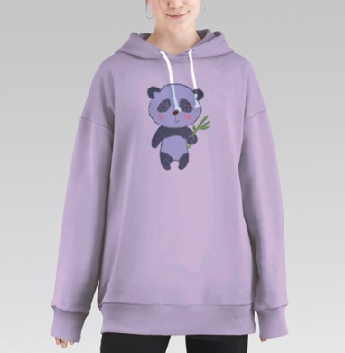 Флаффи Панда, Hoodie Long Oversize Fiolet