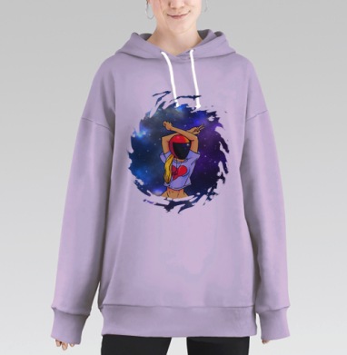 Галактическая девушка, Hoodie Long Oversize Fiolet