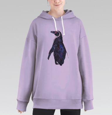 Галактический пингвин, Hoodie Long Oversize Fiolet