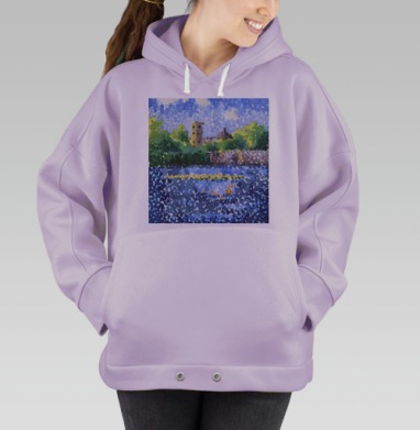 Гатчинский дворец пейзаж покой природа у воды, Hoodie Oversize Fiolet
