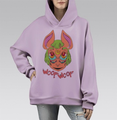 ГАВ-ГАВ, Hoodie Mono Fiolet, оверсайз, утепленная