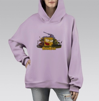 Жёлтый герой с танками военного юмора забавное настроение, Hoodie Mono Fiolet, оверсайз, утепленная