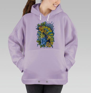 Желтый хамелеон, Hoodie Oversize Fiolet