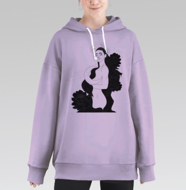Женщина космос, Hoodie Long Oversize Fiolet