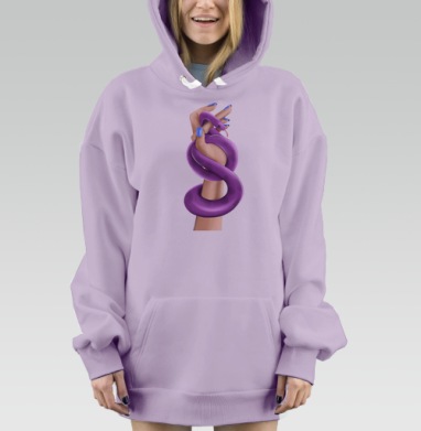 Женская власть и фиолетовая змея в искусстве, Hoodie Mjhigh Dig Mel, Fiolet, утепленная