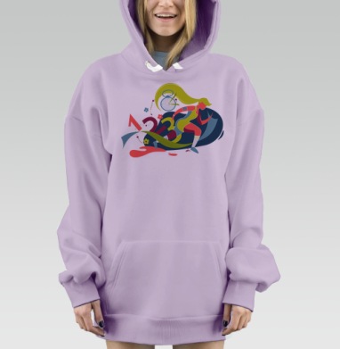 Женский бег на время на финише без остановки, Hoodie Mjhigh Dig Mel, Fiolet, утепленная