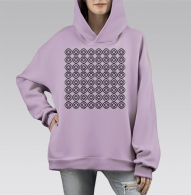 Геометр, Hoodie Mono Fiolet, оверсайз, утепленная