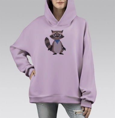 Gg / Джи-джи, Hoodie Mono Fiolet, оверсайз, утепленная