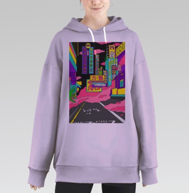 Жидкий неон, Hoodie Long Oversize Fiolet