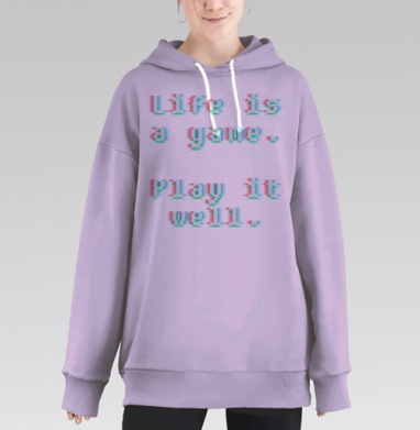 Жизнь - игра, Hoodie Long Oversize Fiolet