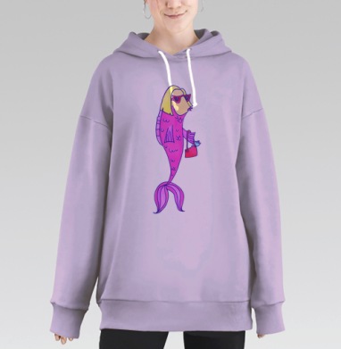 Гламурная рыбка, Hoodie Long Oversize Fiolet