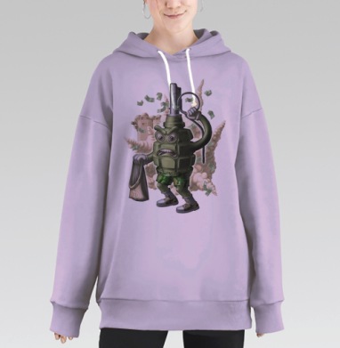 Граната грабитель., Hoodie Long Oversize Fiolet