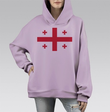Грузия, Hoodie Mono Fiolet, оверсайз, утепленная