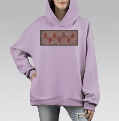 Имбирные пряники праздничное настроение радость зимой, Hoodie Mono Fiolet, оверсайз, утепленная