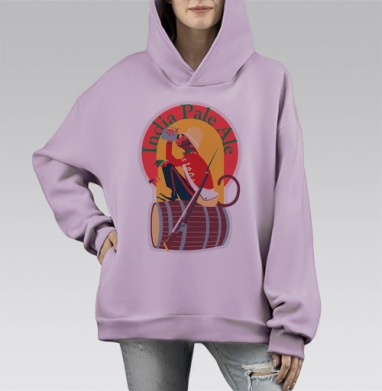 Индийская макака в униформе Викторианской эпохи Индийский Светлый Эль, Hoodie Mono Fiolet, оверсайз, утепленная