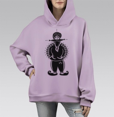 Индогопник, Hoodie Mono Fiolet, оверсайз, утепленная